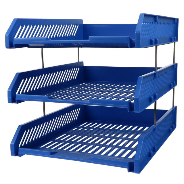 Miangastore 1pc 3 Tier Plastic File Document Rack Desktop File Holder Organizer for Office