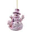 thumbnail image 1 of CAIROYAR Adornos de muñeco de nieve navideño, adornos colgantes de muñeco de nieve rosa navideño único en 2D para árbol de Navidad, manualidades navideñas colgantes para bodas, fiestas navideñas, 1 of 7