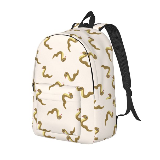 Easygdp Cartoon Snake Mochila de Lona Resistente para Laptop, Compatible con Laptops de 15 a 17 pulgadas, Ideal para Escuela, Trabajo y Viajes-Medium