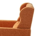 thumbnail image 5 of Comfy Wide Accent Chair, Chenille Upholstered Wingback Armchair with Waist Pillow, Modern Mid-century Side Reading Chair with Thick Soft Cushionfor Living Room Bedroom Office, Orange, 5 of 7