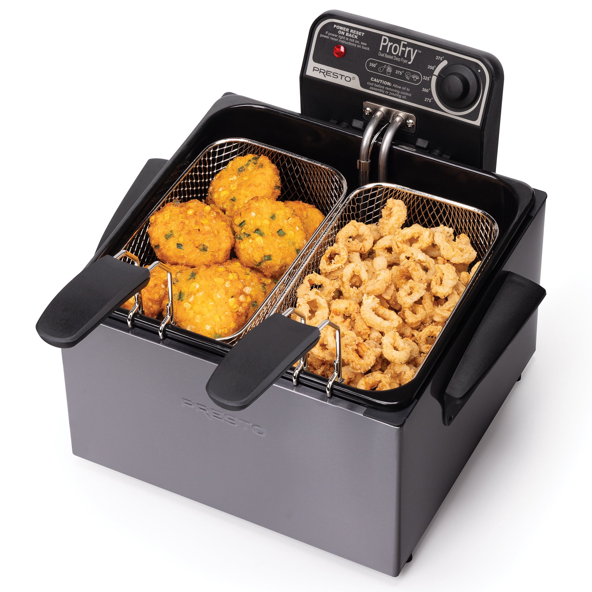 Presto 5Qt Pro Fry Electric Deep Fryer, Dual Large Baskets, Easy