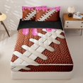 thumbnail image 3 of Homewish Teens Colorful Sprinkles Sport Football Zipper Full Size Comforter Sets with Fitted Sheet and 2 Pillowcases,Sport Theme Pink Ice Cream Drip Zipper Bedding Set,4pcs,Black Reversible, 3 of 6