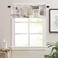 thumbnail image 3 of nqOlkjepod Abstract Farmhouse Short Window Curtain Valances, Modern Geometric Brown Beige Rod Pocket Kitchen Valances for Living Room Bedroom Bathroom Cafe, 1 Panel - 42" x 18", 3 of 8