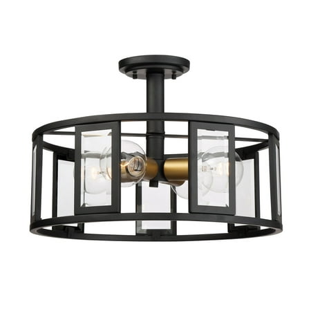

Flush Mounts 4 Light With Black Finish Steel Material Medium Base 17 inch 240 Watts