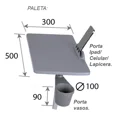 thumbnail image 4 of Pupitre Escolar con Base Y Paleta Giratoria 360° , Incluye Portavasos y Soporte para Tablet o Lapíz, 4 of 4