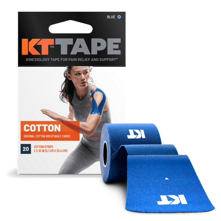 KT Tape Blue Original Cotton Kinesiology Tape 20 Precut Strips