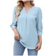 thumbnail image 1 of Camisa de gasa de manga 3/4 suelta de color sólido informal con estilo para mujer OAVQHLG3B Store lin121212, 1 of 5