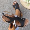 thumbnail image 5 of Sandals for Women Summer New Large Size Wedge With Fish Mouth Solid One Line Buckle Beach Sandals, 5 of 5