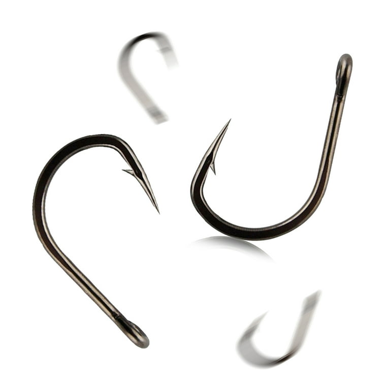 SPRING PARK 100Pcs High Carbon Steel Fishing Hooks，10 Sizes Fishing Hooks  ,Strong Sharp Fish Hook with Barbs for Freshwater/Seawater