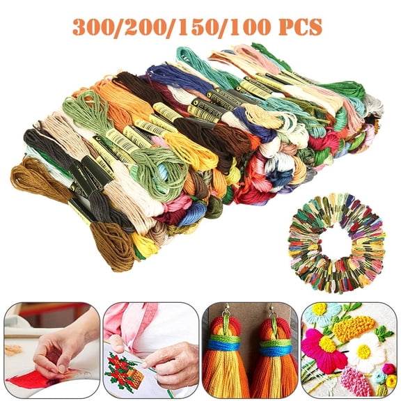 Willstar 300/200/150/100 Colors Cotton DMC Cross Floss Stitch Thread Embroidery Sewing Skeins Multi Colors