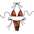 thumbnail image 2 of Trajes de baño de bikini de triángulo para mujer, conjunto de bikini de sujetador de triángulo con cuello halter de 2 piezas para mujer, traje de baño de una pieza para mujer Claridad notable, 2 of 8