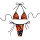 thumbnail image 1 of Traje de baño de 2 piezas para mujer, estampado de moda, correa de espagueti, cuello en V profundo, sujetador triangular Halter, conjunto de Bikini rojo L, 1 of 8