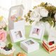 thumbnail image 5 of 28 cajas de regalo cuadradas de 2,55 x 2,55 x 1,2 pulgadas con ventana transparente, cajas blancas para repostería, cajas de regalo., 5 of 6