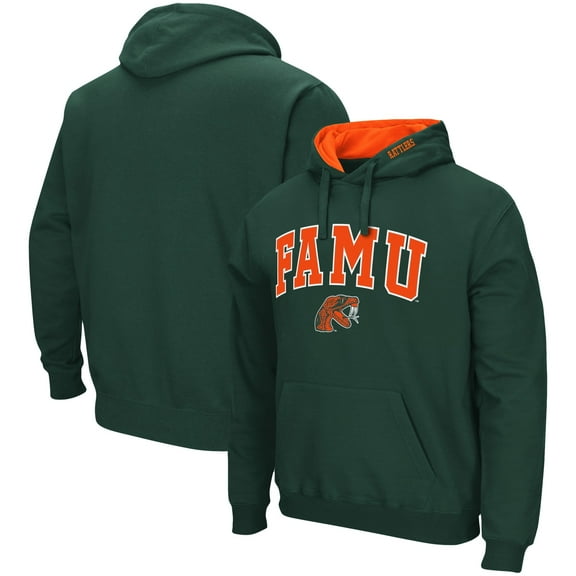 Men's Colosseum Green Florida A&M Rattlers Arch & Logo Hoodie