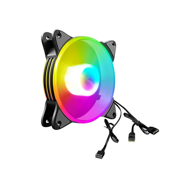 COOLMOON 12cm 5V PWM Ventilador de refrigeración Caja de PC de escritorio ARGB CPU Radiador Blanco Sywqhk Para estrenar