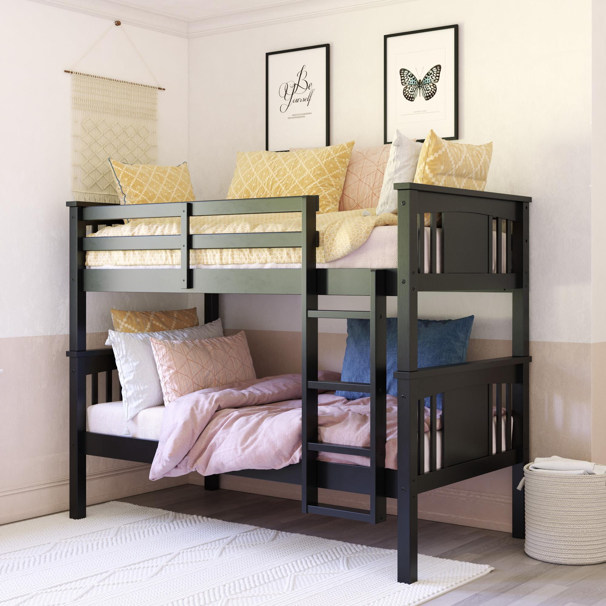 Better Homes & Gardens Flynn Twin Size Bunk Bed for Kids, Black
