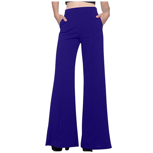 Pantalones casuales sencillos de color liso para mujer
