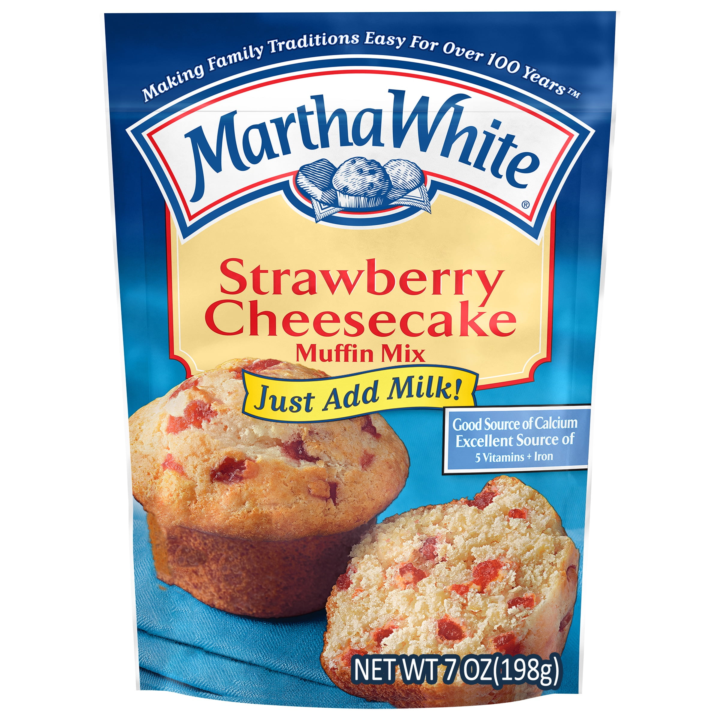 Martha White Strawberry Cheesecake Muffin Mix, 7 Oz Bag