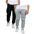 thumbnail image 1 of Men's 2 Pack Fleece Jogger Sweatpants,black/heathergrey,S, 1 of 2