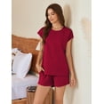 thumbnail image 3 of Ekouaer Cotton Pajamas Set for Women Lounge Set 2 Piece Cap Sleeve Pjs Shorts Set, 3 of 6