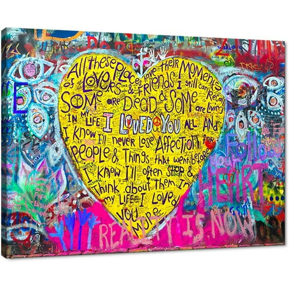 Hieng Classic Street Art Banksy Graffiti Wall Art Behind The Curtain Posters Canvas Paintings Colorful Graffiti Pictures Prints Framed for Living Room Home Decor