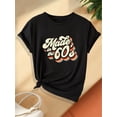 thumbnail image 2 of Women's Fashionable Retro Casual T-Shirt - Soft Breathable Comfort Fit, Short Sleeve, "Made In The 60's" Letter Print, Relaxed Fit for Everyday Wear, Perfect for Outdoor Activities and Lounging Aroun, 2 of 6