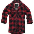 thumbnail image 5 of BRANDIT INDIVIDUAL WEAR Adult Male Flannel Check Long Sleeve Shirt, Color: Red/Black Charcoal, Size: L, 5 of 6