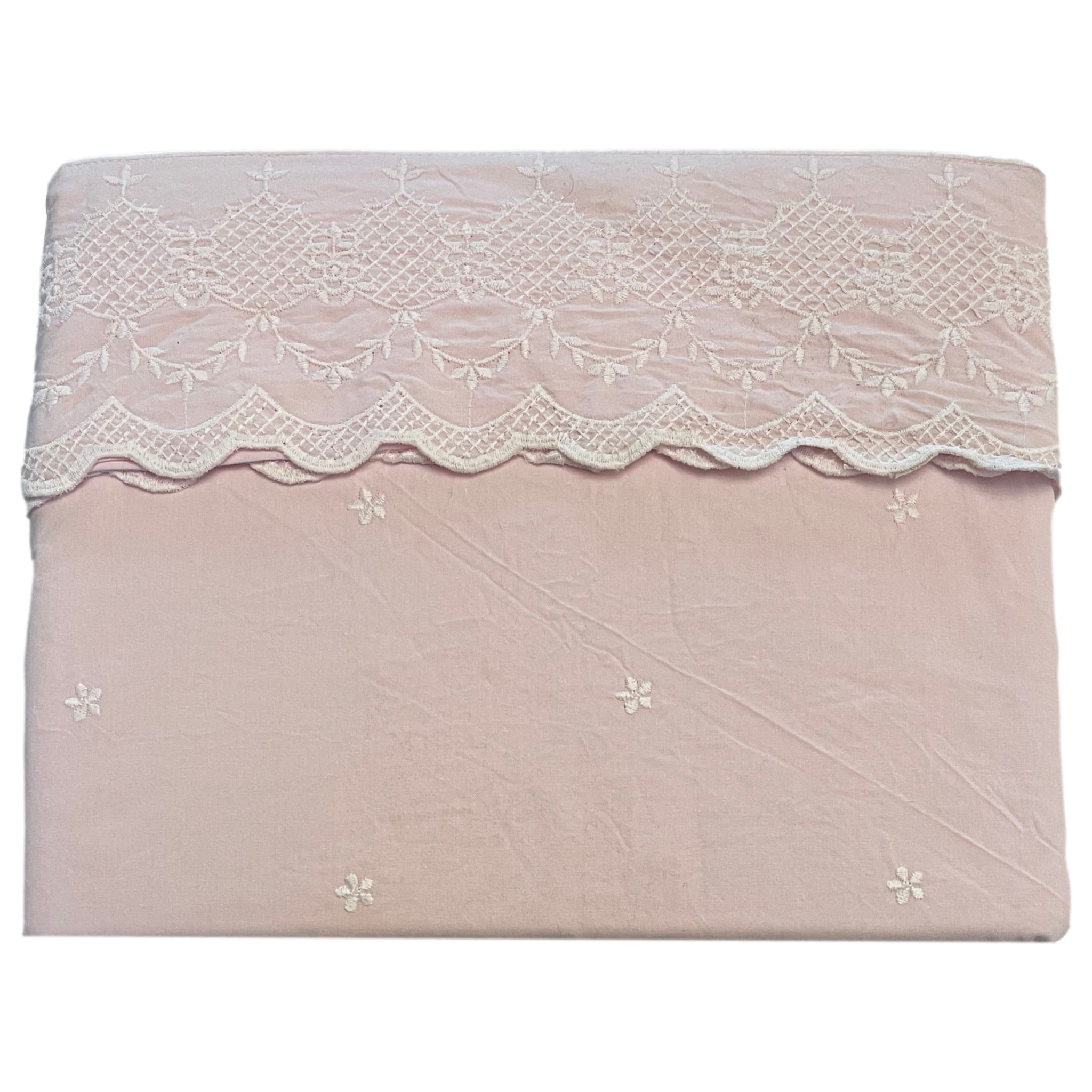 Jupe de lit Shabby Dust Ruffle en blanc de Queen's House pour lit Queen-02
