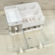 thumbnail image 4 of Organizador de maquillaje blanco con 3 cajones, almacenamiento de plástico para el cuidado de la piel y cosméticos para encimera de tocador, organización de perfumes y encimeras, 4 of 5