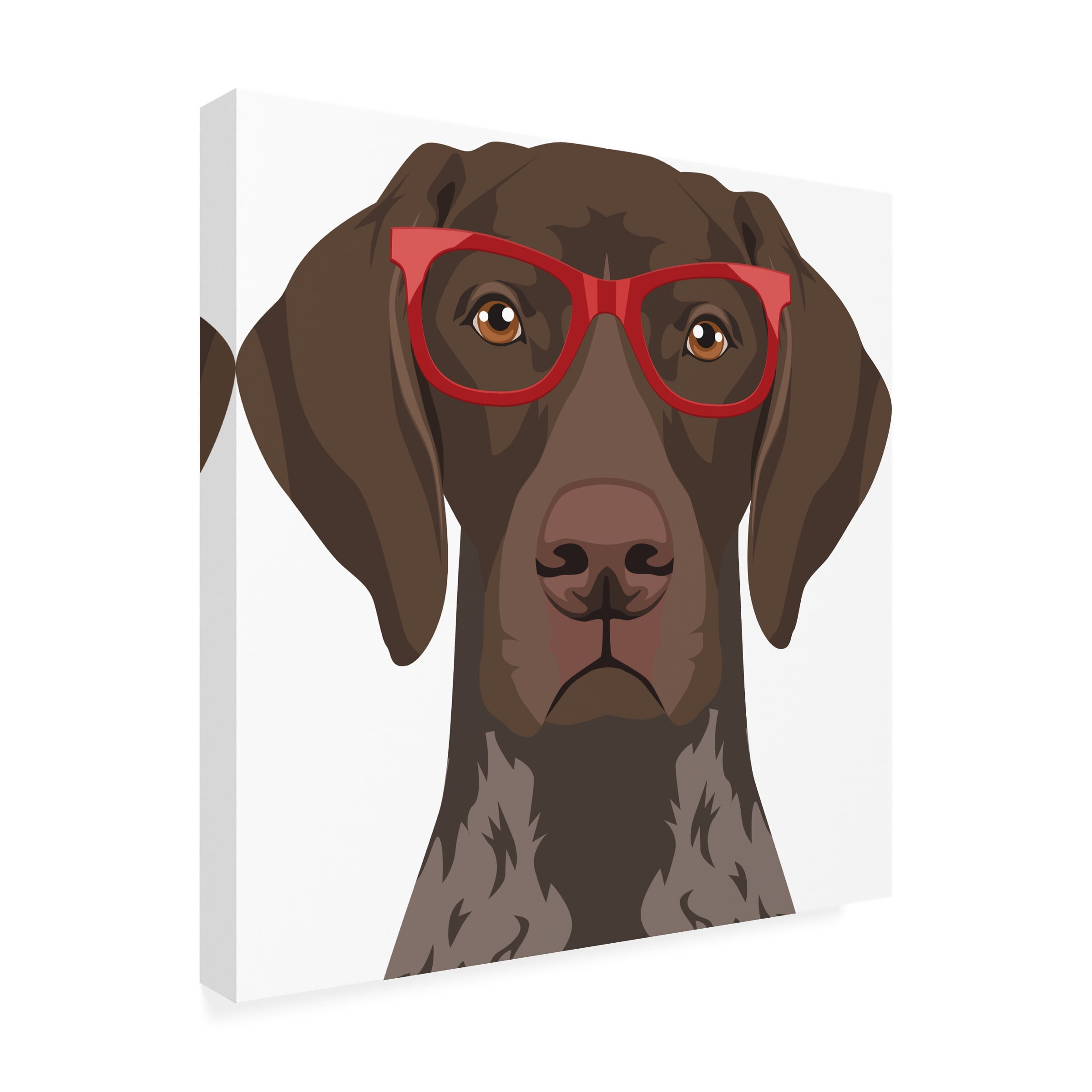 Furbaby Affiliates 'German Shorthaired Pointer Wearing Hipster Glasses' Canvas Art