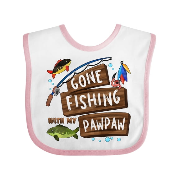Inktastic Gone Fishing with My Pawpaw Boys or Girls Baby Bib