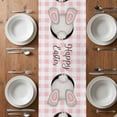 thumbnail image 6 of Easter Bunny Table Runner - 36 Inch Long, Kitchen Dining Table Runner Dresser Scarves, Colorful Eggs Cute Rabbit Pink White Plaid Farmhouse Decor for Coffee Tables Wedding Party Banquet, 6 of 8