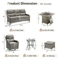 thumbnail image 2 of Gymojoy Patio Furniture 7 Pieces Wicker Outdoor Sectional Sofa Sets, Rattan Conversation Set with Fire Pit Table, Swivel Chairs for Backyard, Pool, 2 of 14