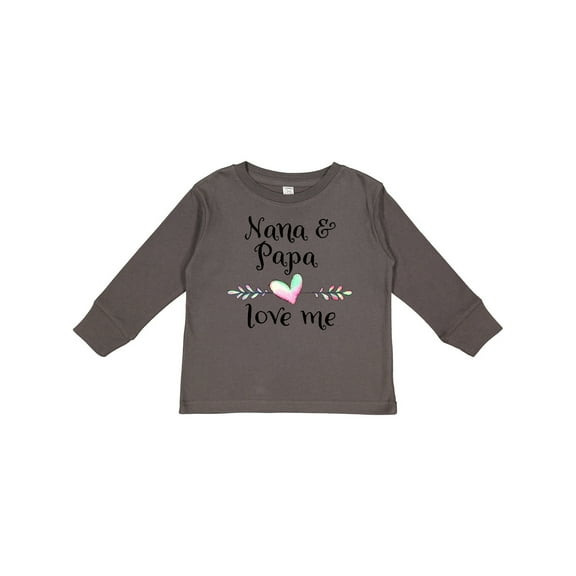 Inktastic Nana and Papa Love Me- Heart Grandchild Boys or Girls Long Sleeve Toddler T-Shirt