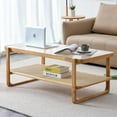 31" Square Coffee Table Modern Minimalist with Metal Legs Living Room