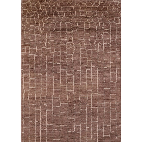 Ahgly Company Machine Washable Indoor Rectangle Industrial Modern Dark Sienna Brown Area Rugs, 2' x 3'