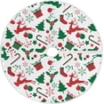 thumbnail image 1 of FMSHPON Snowflake Santa Xmas Tree Xmas Christmas Tree Skirt Stand Mat for Holiday Party Decoration Indoor Outdoor 48 inches, 1 of 6