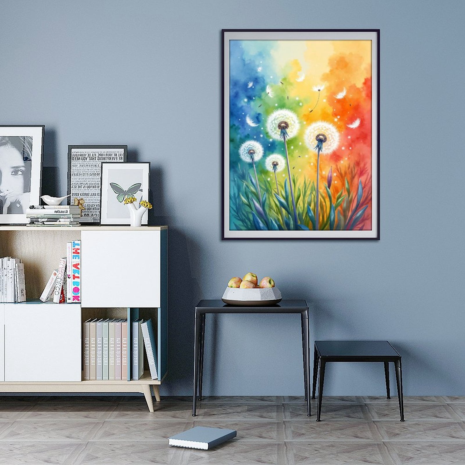Diamond Art Kit for Adults, Rainbow Dandelion Dreams Scene Diamond Painting for Adults Beginners, DIY Diamond Art Painting Kits, 5D Diamond Painting Crafts for Home Decor 12x16 Frameless