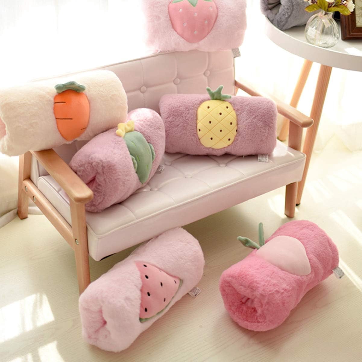 ABPETE Peach Pattern Winter Hand Muffs - Faux Fur Plush Hand Warmers for Women & Girls