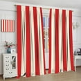 thumbnail image 3 of Striped Curtain, Red and White Vintage Striped Curtain Print, Bedroom Living Room Decoration Blackout Curtain 26"W x 63"L (Pack of 2), 3 of 6