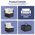 thumbnail image 6 of EDX 7 Piece Outdoor Wicker Patio Furniture Set, PE Rattan Sectional Conversation Set with Tempered Glass Coffee Table, Washable Cushions & Pillows for Backyard, Garden, Poolside, Black, 6 of 7