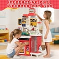 thumbnail image 5 of JoyStone 78PCS Large Kids Play Kitchen Set for Toddlers, 35.43 in Pretend Cooking Toy Kitchen with Interactive Menu, Water Play Coffee Maker, Lights Sounds Music for Kids 3+, Blue, 5 of 13