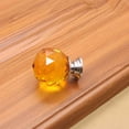 thumbnail image 3 of Manija de cristal de Color, cajón esférico de diamante de un solo orificio, armario, manija de muebles para el hogar, accesorios de Hardware Conjuntos de muebles de dormitorio Amarillo 30 mm Wosthever JJ12822-03B, 3 of 5