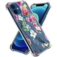 thumbnail image 1 of FYBTO Compatible with Phone Case iPhone 12-6.1 Inch iPhone 12 Pro Case Ultra Thin Durable Four Corner Shockproof Protection Stylish Flowers Moon Plant Pattern for iPhone Clear Cases Cover Women, 1 of 5