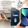 thumbnail image 2 of iPhone 14 Case Wallet, iPhone 14 Wallet Case Leather Folio Case Flip Cover with  Kickstand Credit Card Holder for iPhone 14 6.1" 2022 Blue, 2 of 6