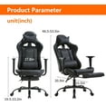 thumbnail image 7 of YRLLENSDAN Office Gaming Chair, Computer Chair with Footrest Lumbar Support PC Chair Racing Chair Video Gaming Chair Ergonomic Gaming Chair for Adults Teens, Black, 7 of 7