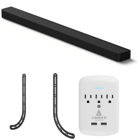 Sony HT-A9000 BRAVIA Theater Bar Soundbar with a Walts TV SOUNDBAR-MOUNT and Amber Protection 3-OUTLET-SURGE Surge Protector (2024)