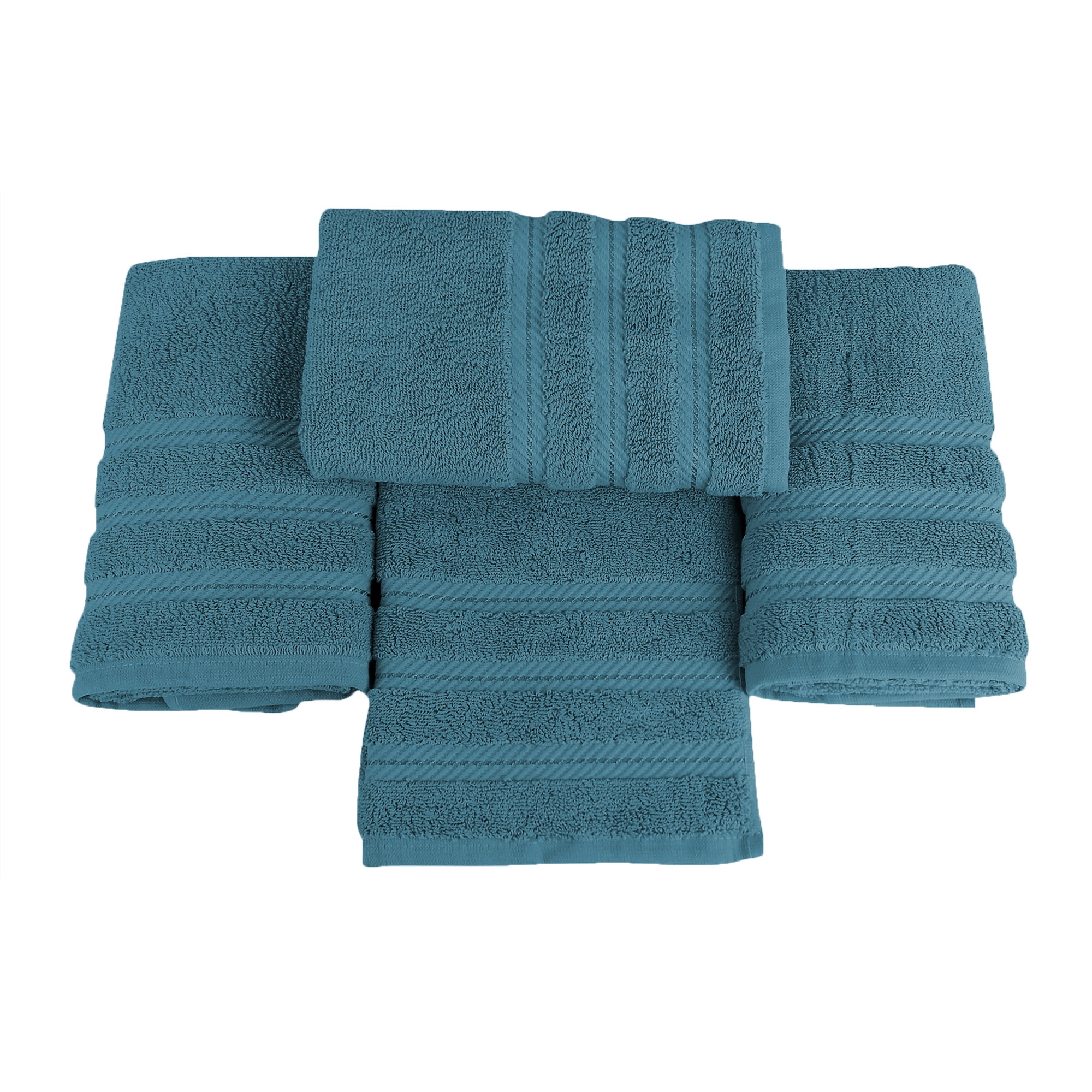 Spa 16 x 27 Inch Arkwright Cotton White Hand Towels with Grey Center Stripes Pack of 12 Absorbent Gym Towel for Hotel