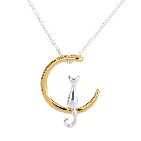 Unique Crescent Moon Cat Pendants Gold Color Necklace Women Alloy Collarbone Chain Jewelry Canada - Pendants For Women Unique Crescent Moon Cat Pendants Gold Color Necklace Women Alloy Collarbone Chain Jewelry Canada - Pendants For Women
