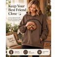 thumbnail image 2 of Pet Carrier Hoodie with Dog Pouch, Sweatshirt Cat Carrying Pocket Hoodie | Zippered Front Carrier for Small Dogs & Cats, Kangaroo Side Pocket, Sleeve Storage Big Size Soft(Brown,2XL), 2 of 9